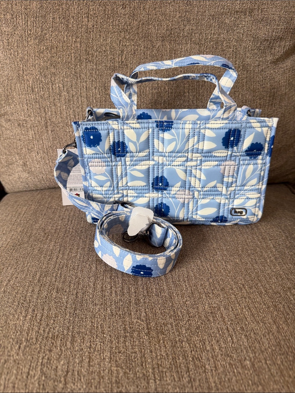 lug train top handle Crossbody morning glory blue